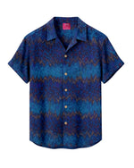 Blue Leopard Men’s Short Sleeve Button-Up Shirt