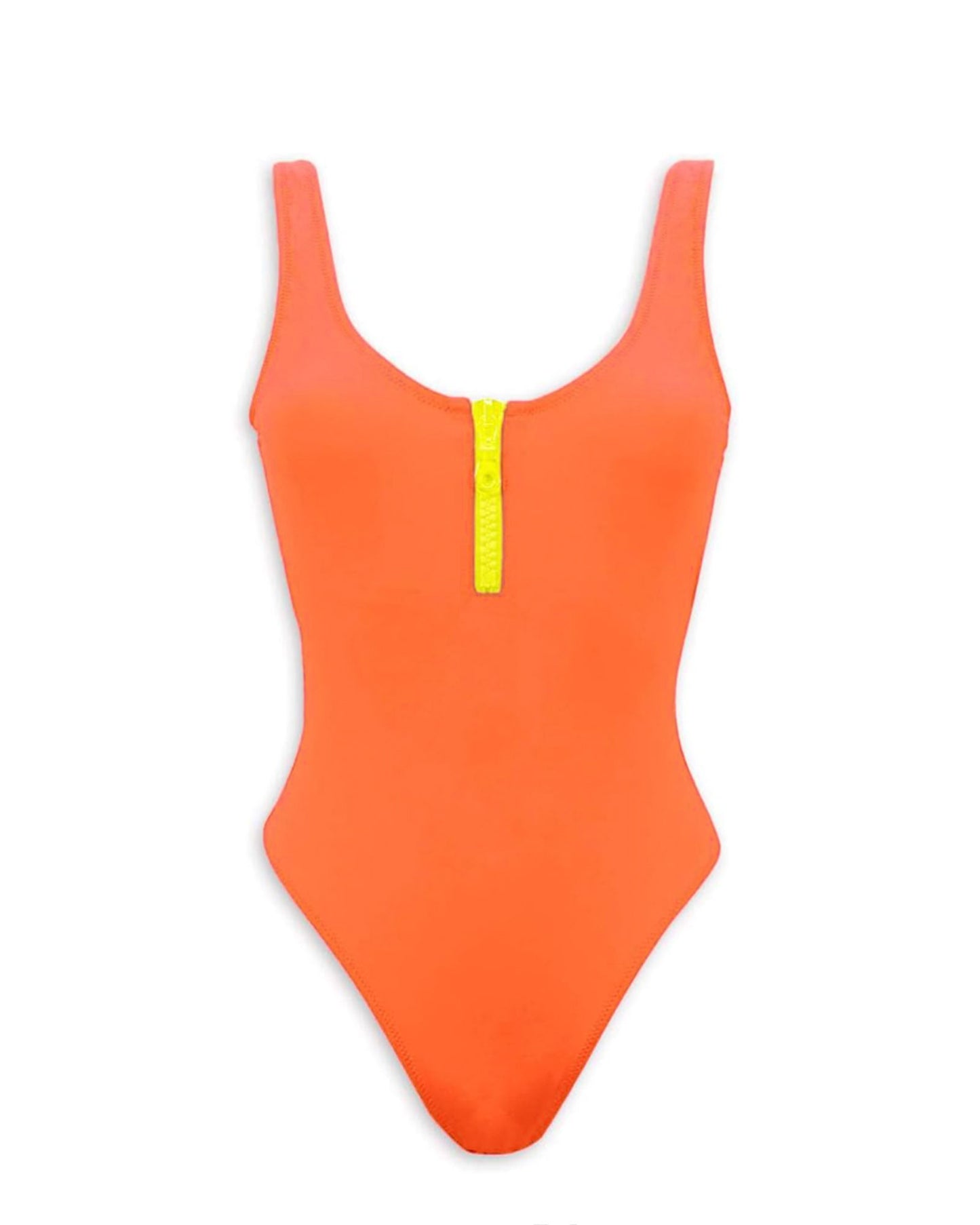 Kalaia-Swimwear-Neon-orange-yello-zip-swimsuit-