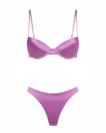 Violet Satin Balconette Bikini Set
